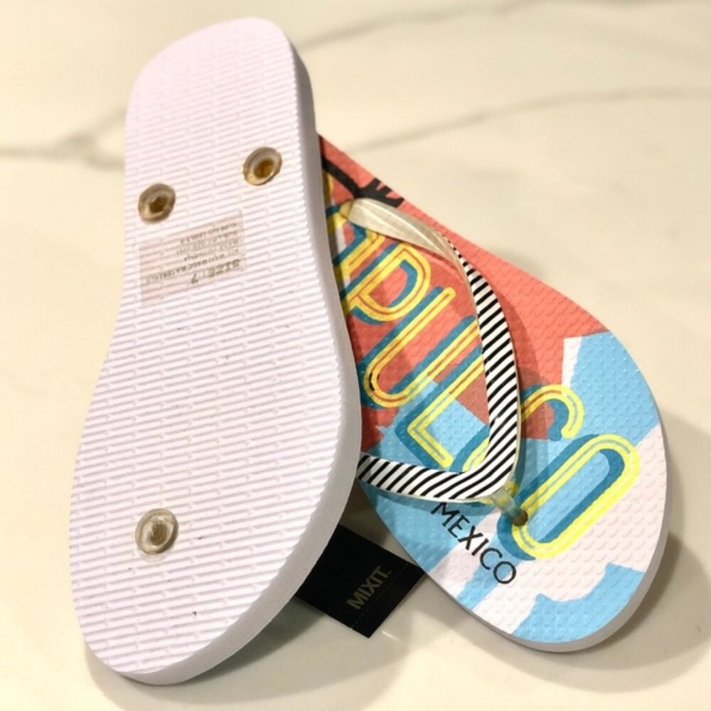 ONLY 2 LEFT! ❤️ NEW Flip Flop Size 7 Acapulco or Llama - Picture 3 of 5